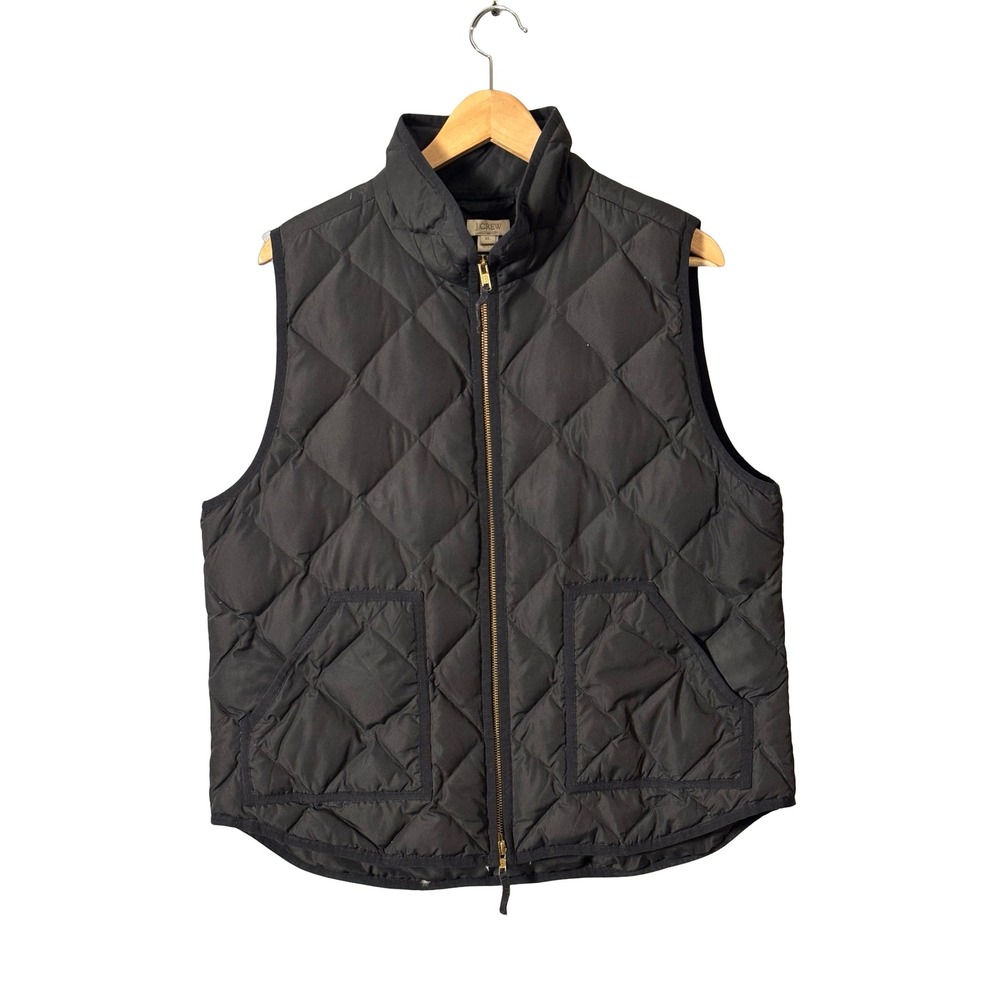 J.Crew Diamond Quilted Down Puffer Vest XL Black